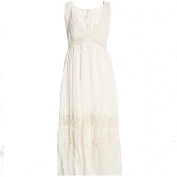 FREE PEOPLE | carla lace maxi dress - ivory (small) - Picture 3 of 7